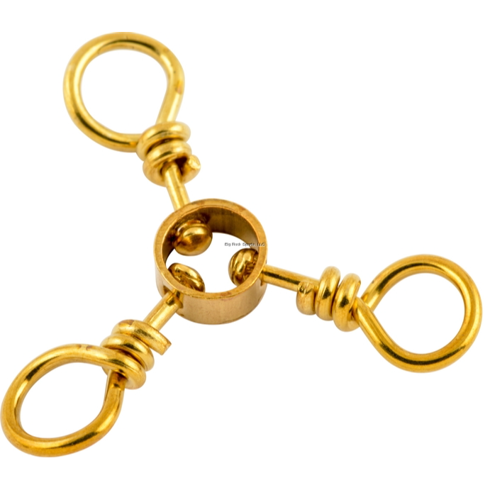 3-Way Swivel with Twisted Wire Eyes Brass – Hunted Treasures