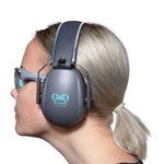 Girls With Guns Assure Protective Safety Glasses & Earmuffs Combo Set, Gray/Teal/Black