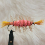 Salmon Bomber - Orange Tail, Orange Body with Brown Hackle