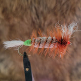 Salmon Bomber - Brown Hackle, Colored Butt