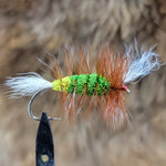 Salmon Bomber - Green Body, Brown Hackle