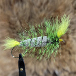 Salmon Bomber - Green Grizzly, Chartreuse Wing & Tail