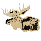 Handcrafted Wooden Moose Wall Plaque
