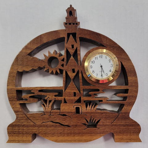 Handcrafted Wooden Lighthouse Clock
