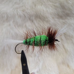 Salmon Bomber - Green Body, Brown Hackle