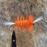 Salmon Bomber - Orange Body/Hackle, White Tail/Wing