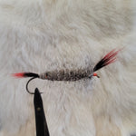 Salmon Bomber -  Grizzly, Red/Black Wing & Tail
