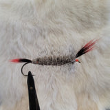 Salmon Bomber -  Grizzly, Red/Black Wing & Tail