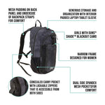 Girls With Guns Midnight Deluxe Backpack with Lockable Concealed Carry, Black/Shade Blackout Camo