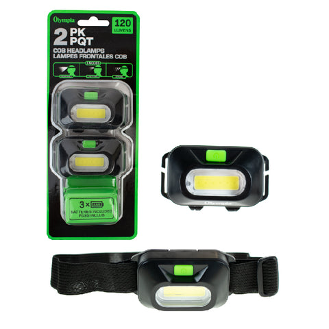 LED Headlamp - 2 Pack - 120 Lumens