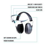 Girls With Guns Assure Protective Safety Glasses & Earmuffs Combo Set, Gray/Teal/Black