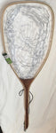 Wooden Landing Net with Clear Rubber Netting
