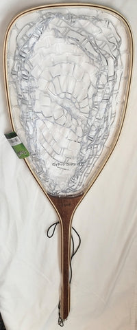 Wooden Landing Net with Clear Rubber Netting