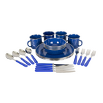 Deluxe 24-Piece Enamel Tableware Set