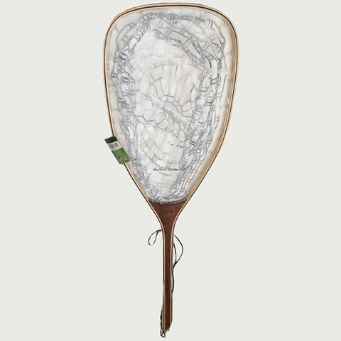 Wooden Landing Net with Clear Rubber Netting