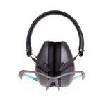 Girls With Guns Assure Protective Safety Glasses & Earmuffs Combo Set, Gray/Teal/Black