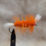 Salmon Bomber - Orange Body/Hackle, White Tail/Wing