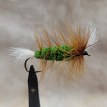 Salmon Bomber - Green Body, Brown Hackle