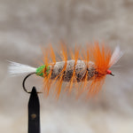 Salmon Bomber - Orange Hackle, Colored Butt