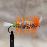 Salmon Bomber - Orange Hackle, Colored Butt