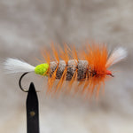 Salmon Bomber - Orange Hackle, Colored Butt