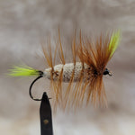 Salmon Bomber - Brown Hackle, Chartreuse Wing & Tail
