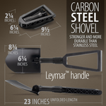 23" Foldable Shovel, Heavy Duty Carbon Shovel