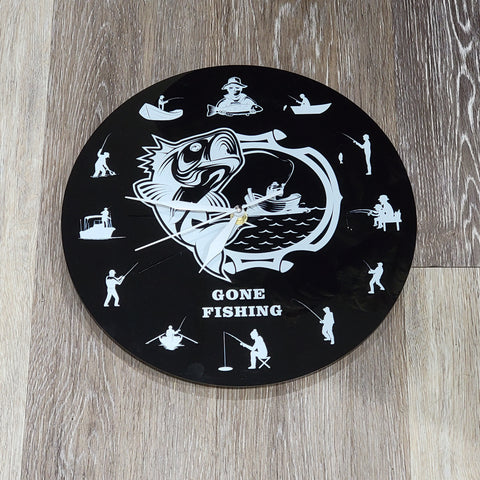 Gone Fishing Wall Clock