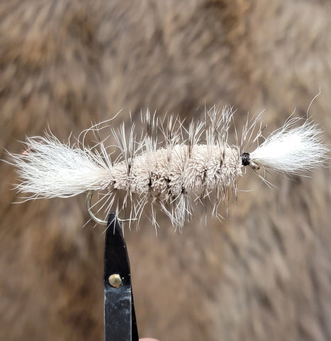White Tail, Natural Body, Grizzly Hackle Salmon Bomber