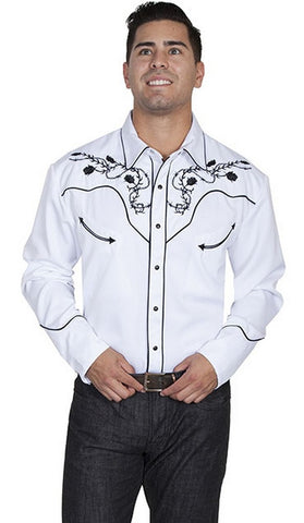 Barbed Wire Rose Longhorn Shirt