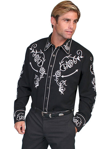 Floral Yoke Embroidery Shirt