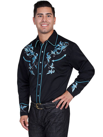 Embroidered Two Tone Leaf Shirt