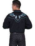 Embroidered Two Tone Leaf Shirt