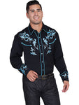 Embroidered Two Tone Leaf Shirt