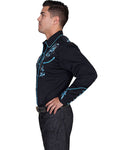 Embroidered Two Tone Leaf Shirt