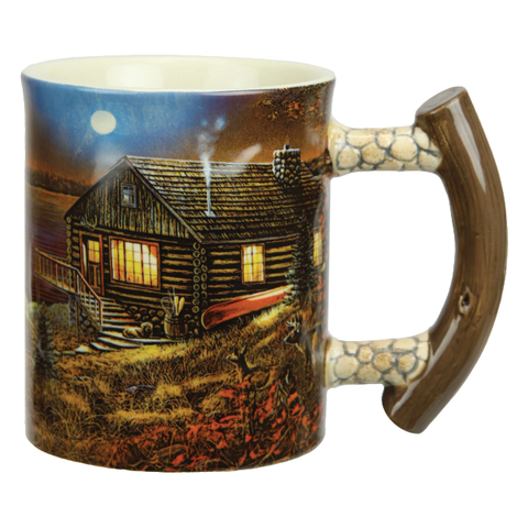 Cabin Scene Large Capacity 3D Ceramic Mug - 15oz