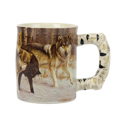 Wolf Scene Large Capacity 3D Ceramic Mug - 15oz